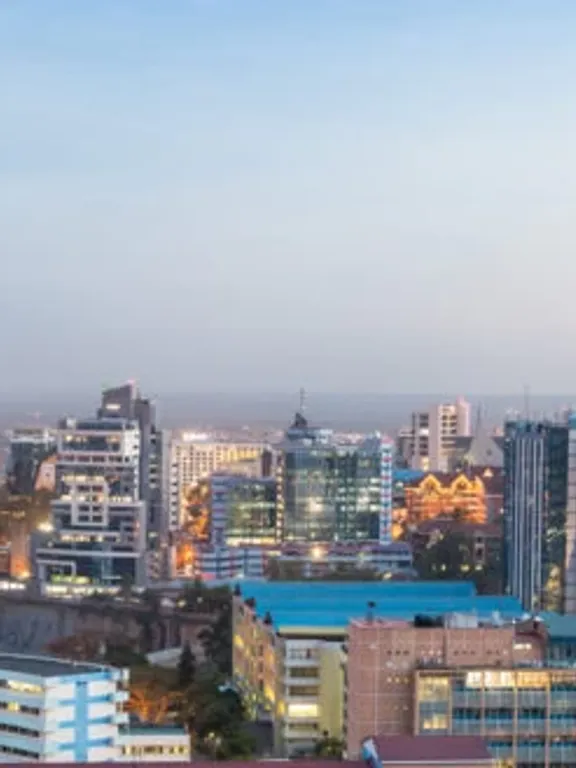 Landscape view of the Nairobi skyline.