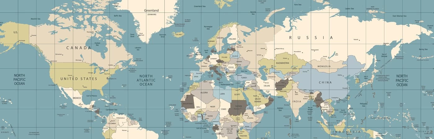 A map of the world. 