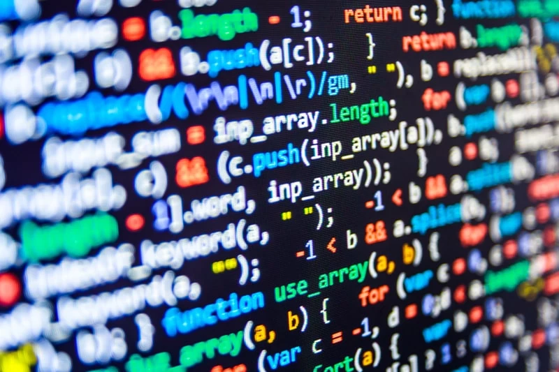 A close up of computer code on a digital screen.