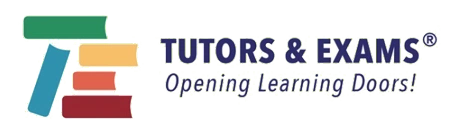 Tutors & Exams logo with stacked book icons and the tagline “Opening Learning Doors!”